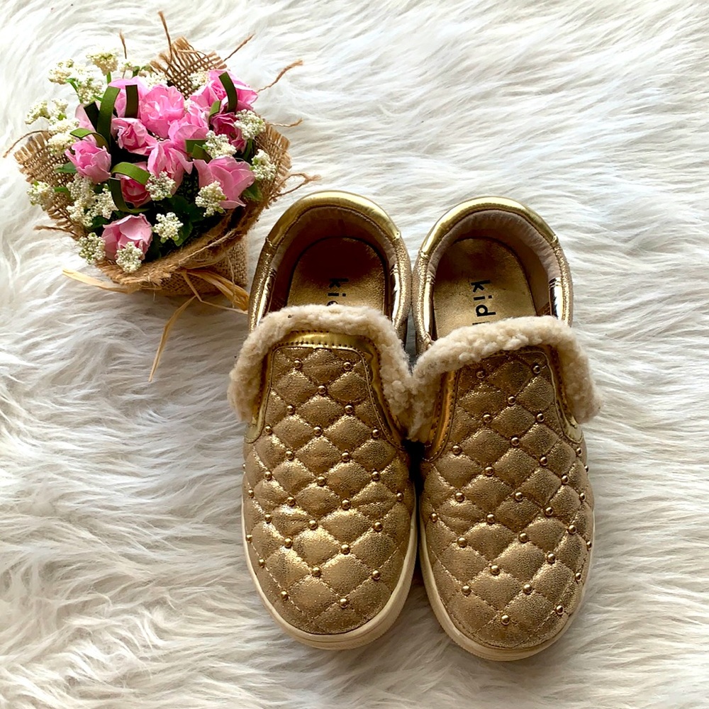 Gold Slip-on girl shoes in good condition